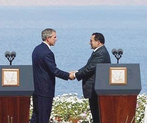 George Bush & Hosni Mubarak